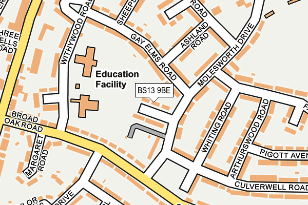 BS13 9BE map - OS OpenMap – Local (Ordnance Survey)