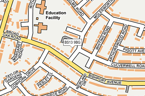 BS13 9BG map - OS OpenMap – Local (Ordnance Survey)