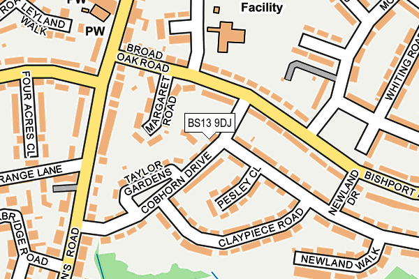 BS13 9DJ map - OS OpenMap – Local (Ordnance Survey)