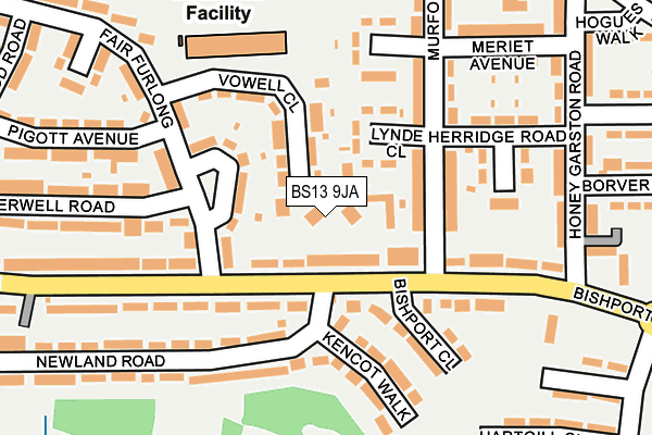 BS13 9JA map - OS OpenMap – Local (Ordnance Survey)