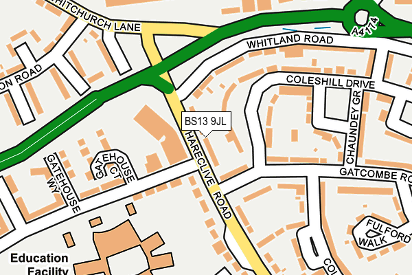 BS13 9JL map - OS OpenMap – Local (Ordnance Survey)