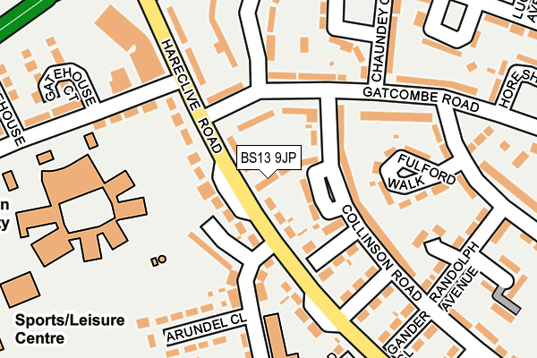 BS13 9JP map - OS OpenMap – Local (Ordnance Survey)