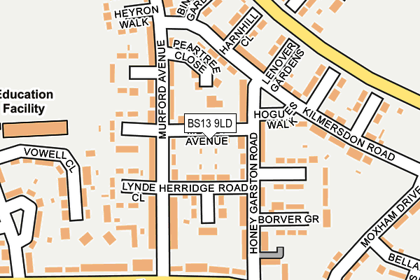 BS13 9LD map - OS OpenMap – Local (Ordnance Survey)