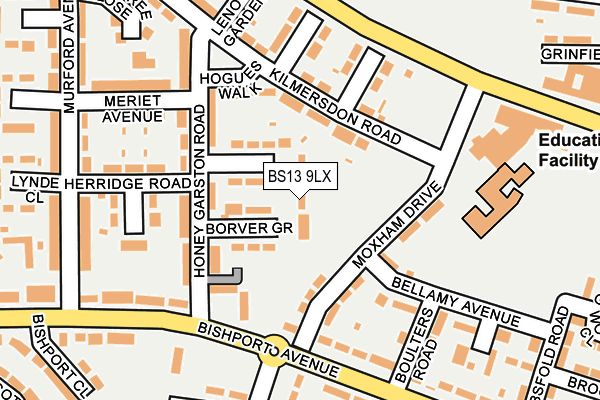 BS13 9LX map - OS OpenMap – Local (Ordnance Survey)