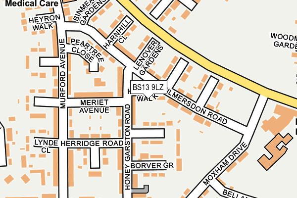 BS13 9LZ map - OS OpenMap – Local (Ordnance Survey)