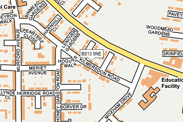 BS13 9NE map - OS OpenMap – Local (Ordnance Survey)