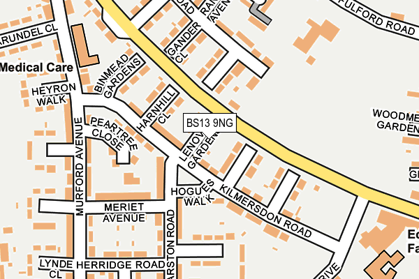 BS13 9NG map - OS OpenMap – Local (Ordnance Survey)