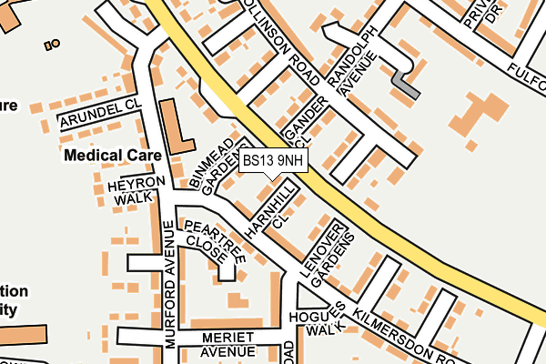 BS13 9NH map - OS OpenMap – Local (Ordnance Survey)