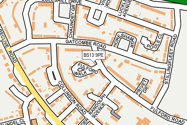 BS13 9PE map - OS OpenMap – Local (Ordnance Survey)
