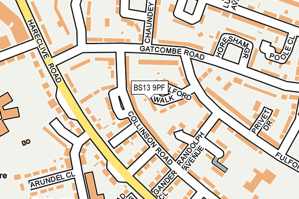 BS13 9PF map - OS OpenMap – Local (Ordnance Survey)