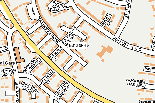 BS13 9PH map - OS OpenMap – Local (Ordnance Survey)