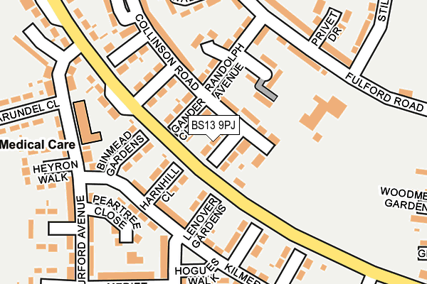 BS13 9PJ map - OS OpenMap – Local (Ordnance Survey)