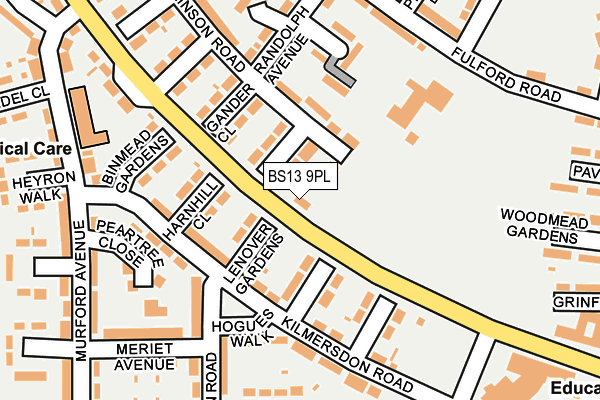 BS13 9PL map - OS OpenMap – Local (Ordnance Survey)