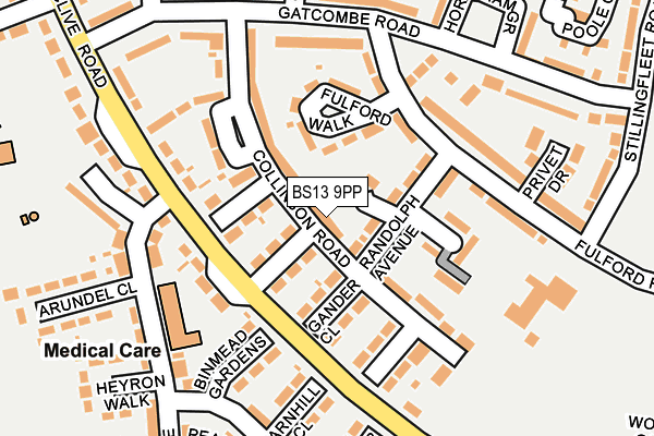 BS13 9PP map - OS OpenMap – Local (Ordnance Survey)
