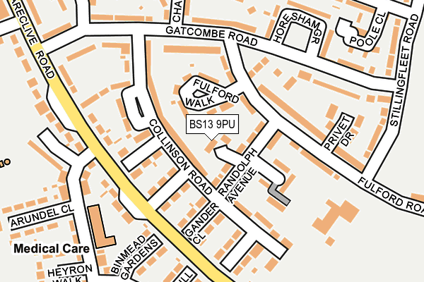 BS13 9PU map - OS OpenMap – Local (Ordnance Survey)