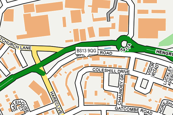 BS13 9QG map - OS OpenMap – Local (Ordnance Survey)