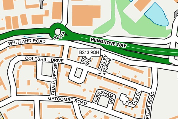 BS13 9QH map - OS OpenMap – Local (Ordnance Survey)