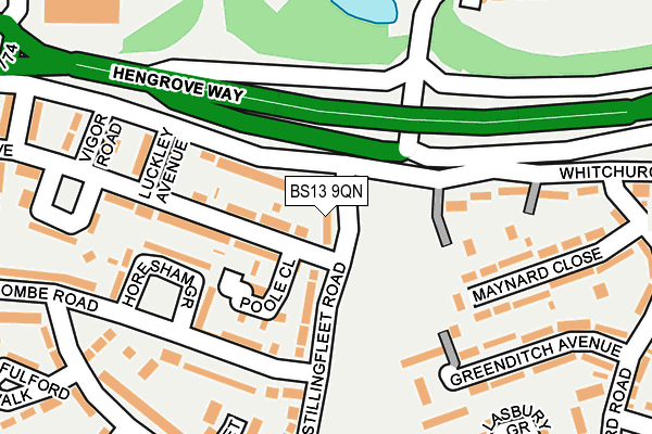 BS13 9QN map - OS OpenMap – Local (Ordnance Survey)