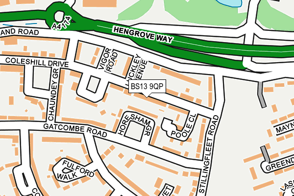 BS13 9QP map - OS OpenMap – Local (Ordnance Survey)