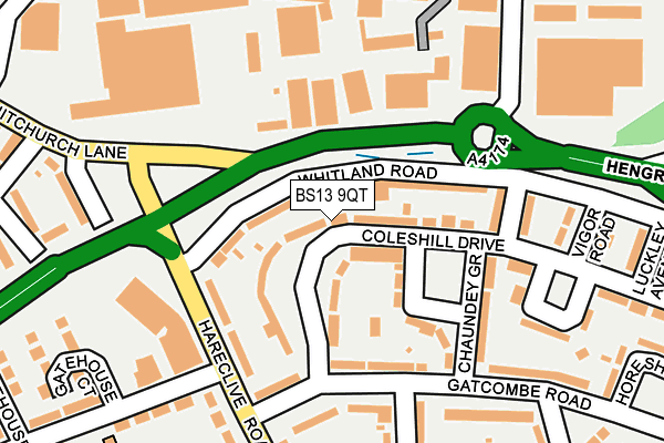 BS13 9QT map - OS OpenMap – Local (Ordnance Survey)
