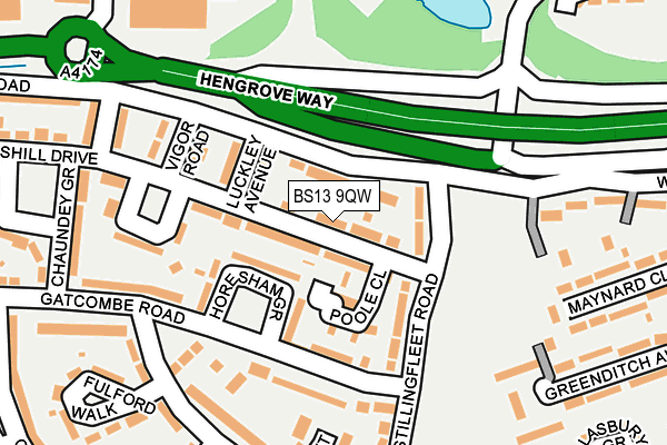 BS13 9QW map - OS OpenMap – Local (Ordnance Survey)