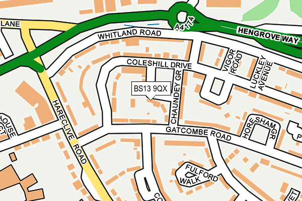 BS13 9QX map - OS OpenMap – Local (Ordnance Survey)
