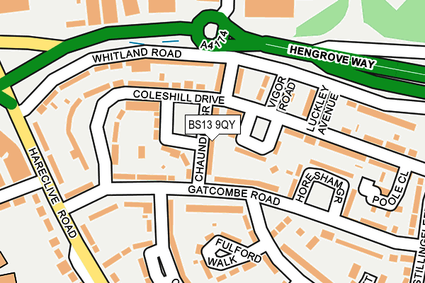 BS13 9QY map - OS OpenMap – Local (Ordnance Survey)
