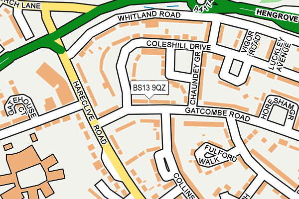 BS13 9QZ map - OS OpenMap – Local (Ordnance Survey)