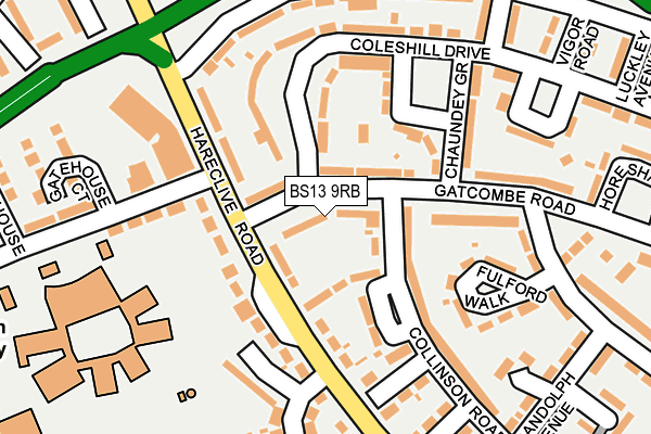 BS13 9RB map - OS OpenMap – Local (Ordnance Survey)