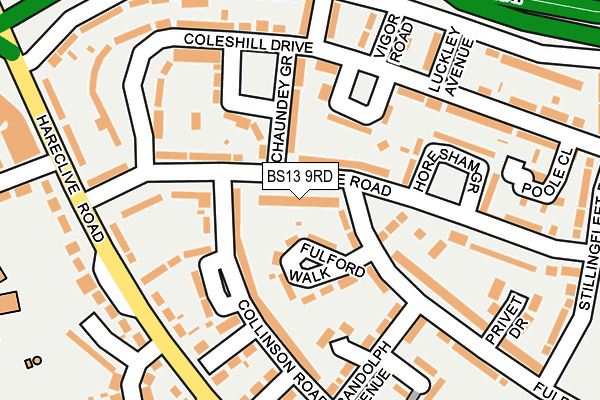 BS13 9RD map - OS OpenMap – Local (Ordnance Survey)