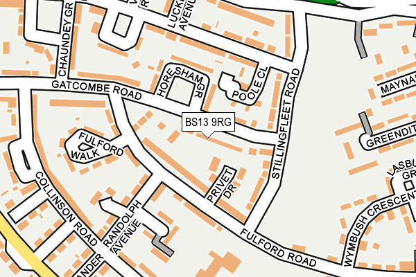 BS13 9RG map - OS OpenMap – Local (Ordnance Survey)