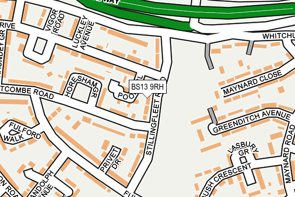 BS13 9RH map - OS OpenMap – Local (Ordnance Survey)