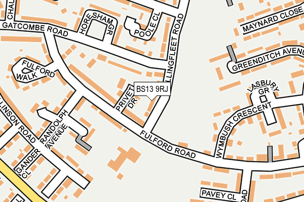 BS13 9RJ map - OS OpenMap – Local (Ordnance Survey)
