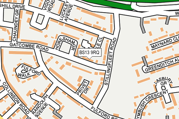 BS13 9RQ map - OS OpenMap – Local (Ordnance Survey)