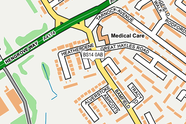 BS14 0AB map - OS OpenMap – Local (Ordnance Survey)