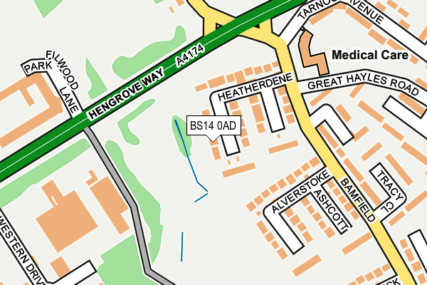 BS14 0AD map - OS OpenMap – Local (Ordnance Survey)