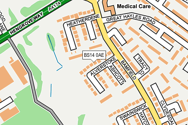 BS14 0AE map - OS OpenMap – Local (Ordnance Survey)