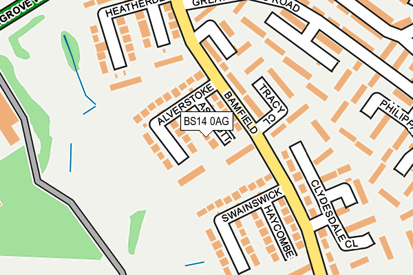 BS14 0AG map - OS OpenMap – Local (Ordnance Survey)