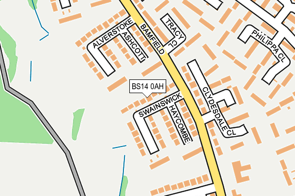 BS14 0AH map - OS OpenMap – Local (Ordnance Survey)