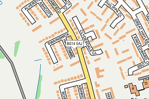 BS14 0AJ map - OS OpenMap – Local (Ordnance Survey)