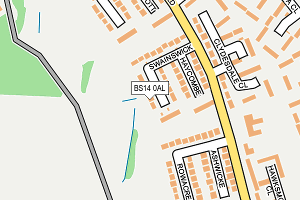 BS14 0AL map - OS OpenMap – Local (Ordnance Survey)