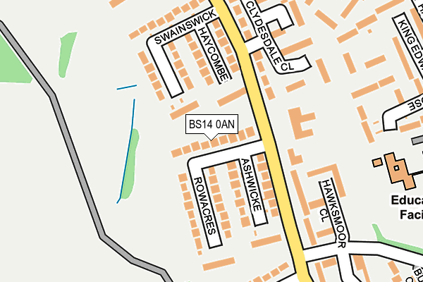 BS14 0AN map - OS OpenMap – Local (Ordnance Survey)