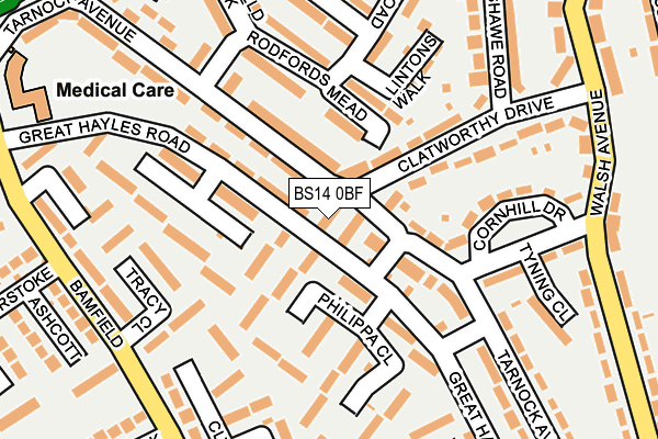 BS14 0BF map - OS OpenMap – Local (Ordnance Survey)