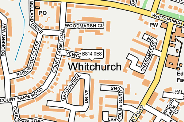 BS14 0ES map - OS OpenMap – Local (Ordnance Survey)