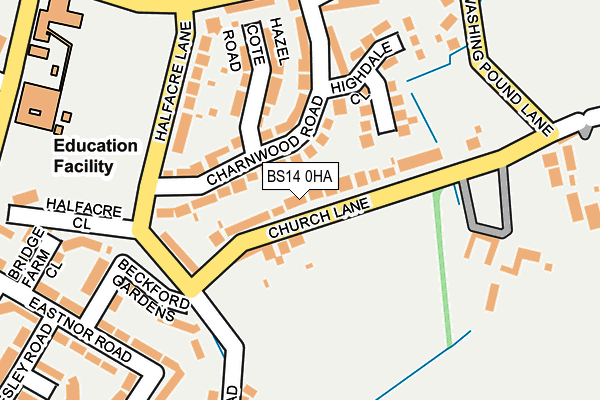 BS14 0HA map - OS OpenMap – Local (Ordnance Survey)