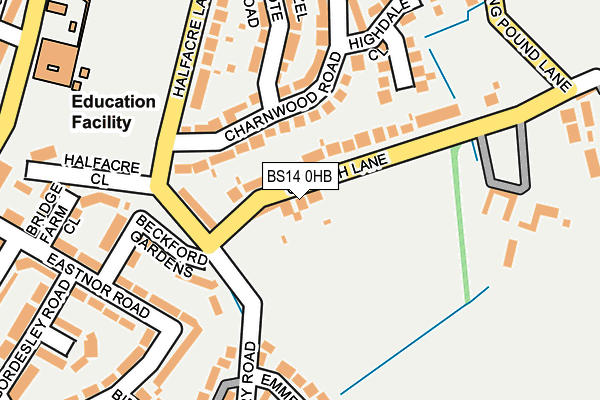 BS14 0HB map - OS OpenMap – Local (Ordnance Survey)
