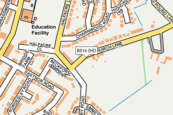 BS14 0HD map - OS OpenMap – Local (Ordnance Survey)