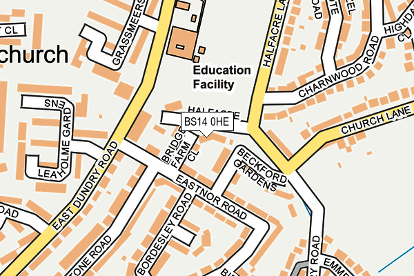 BS14 0HE map - OS OpenMap – Local (Ordnance Survey)