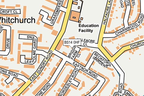 BS14 0HF map - OS OpenMap – Local (Ordnance Survey)