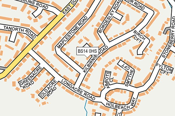 BS14 0HS map - OS OpenMap – Local (Ordnance Survey)
